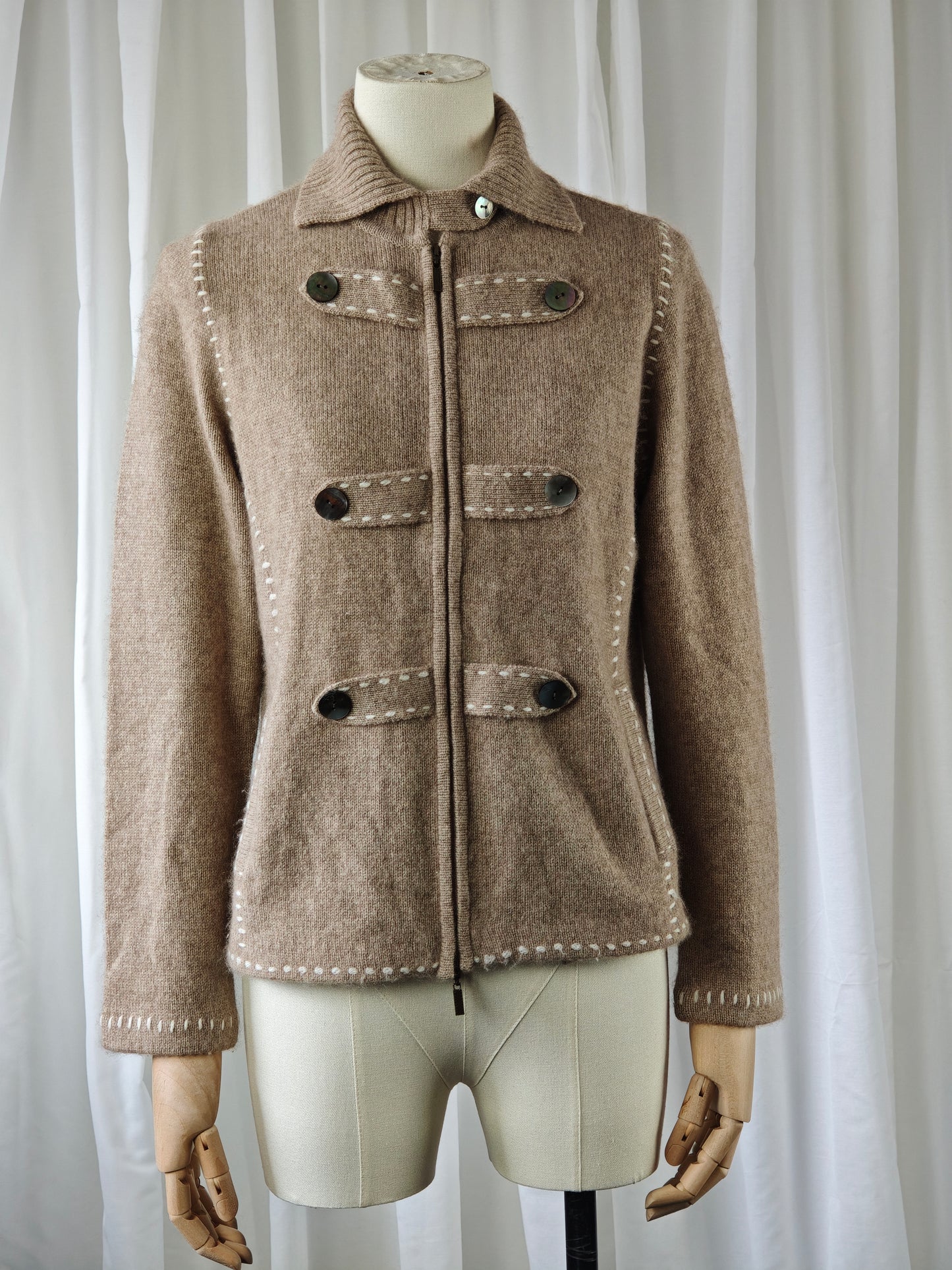 Cashmere zip-vest - M