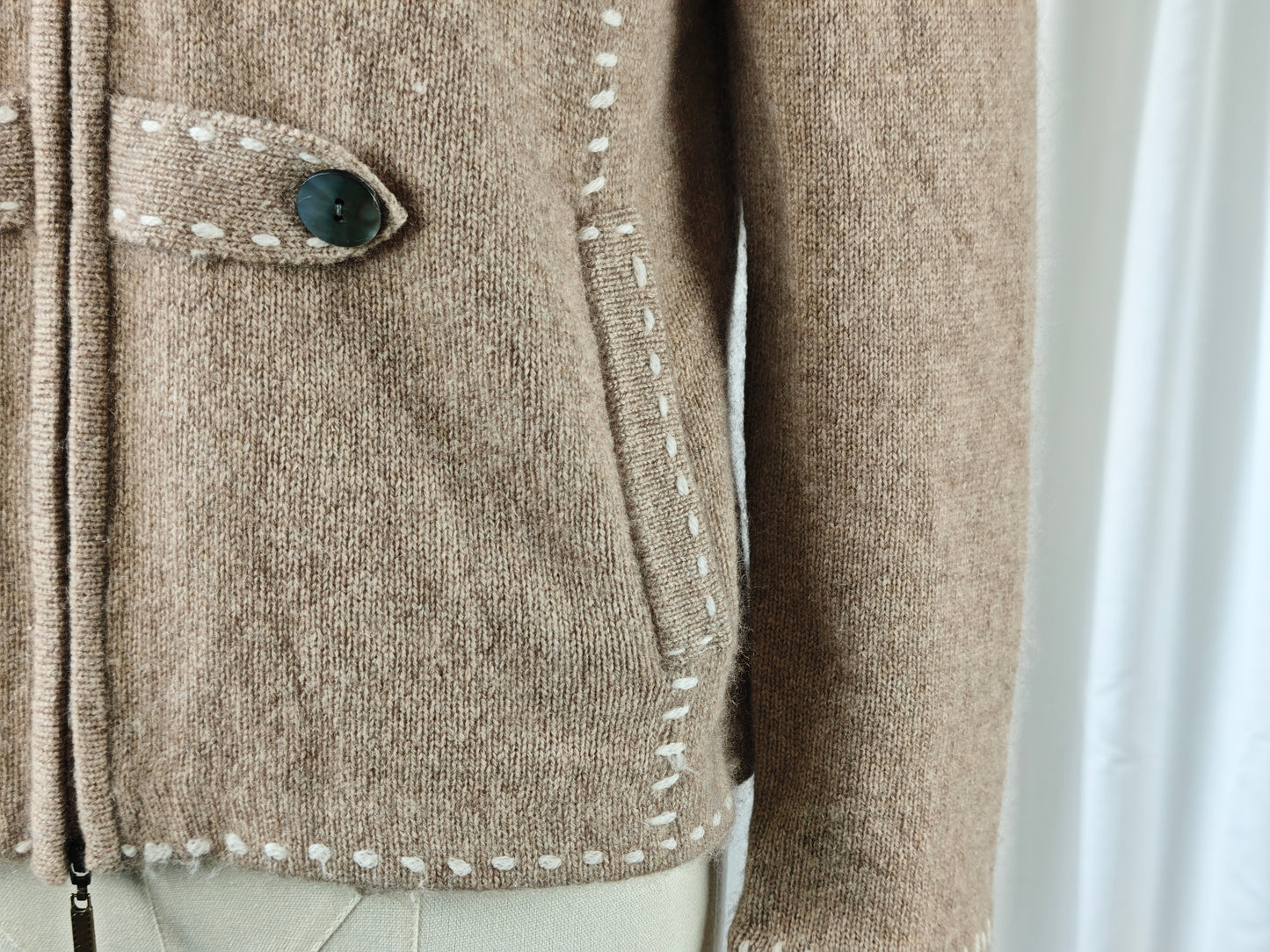 Cashmere zip-vest - M