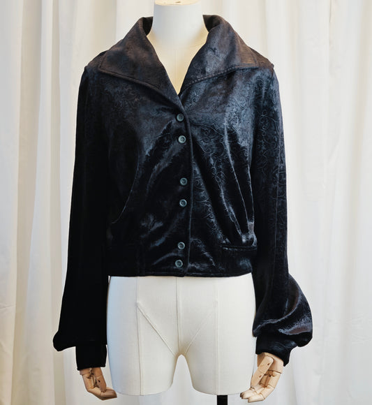 1990's velvet blouse - M