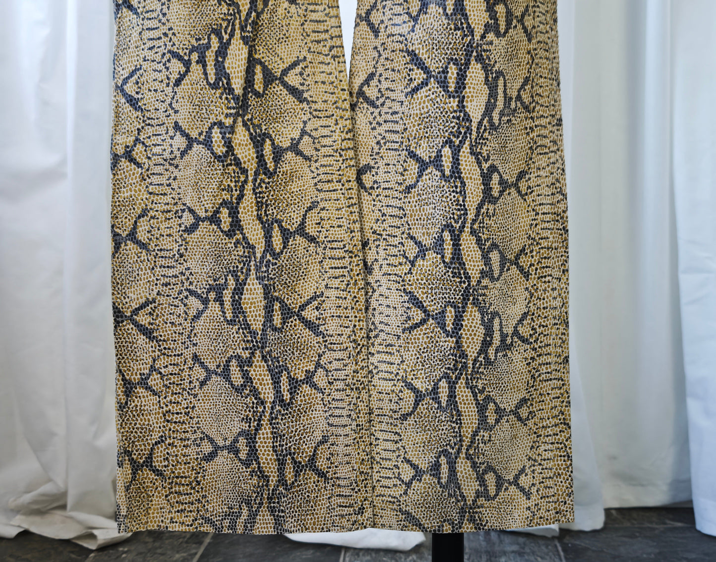 Leather snake print trousers