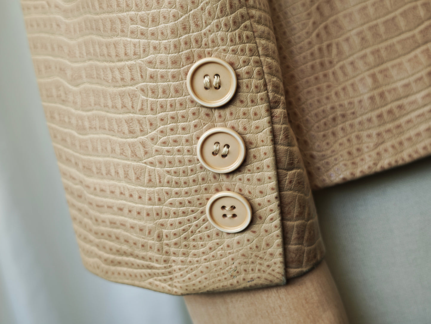 Tan leather crocodile jacket