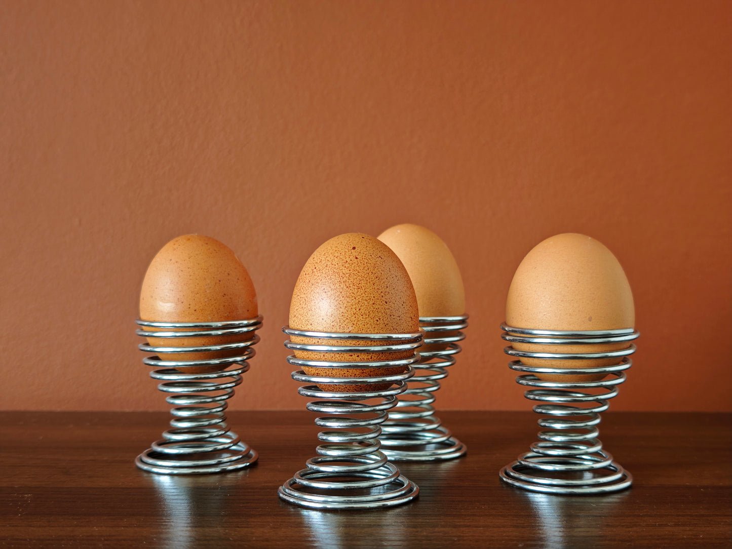 Chrome egg cups set of 4