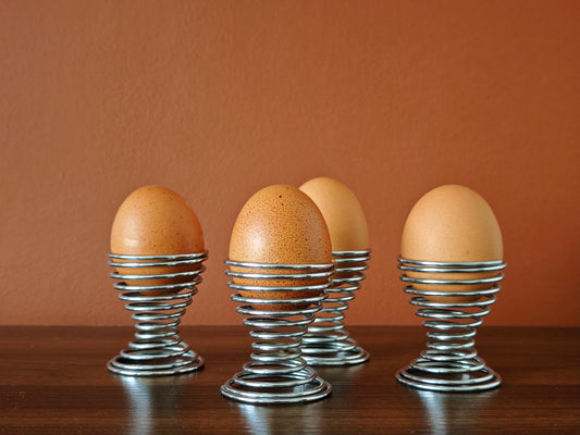 Chrome egg cups set of 4