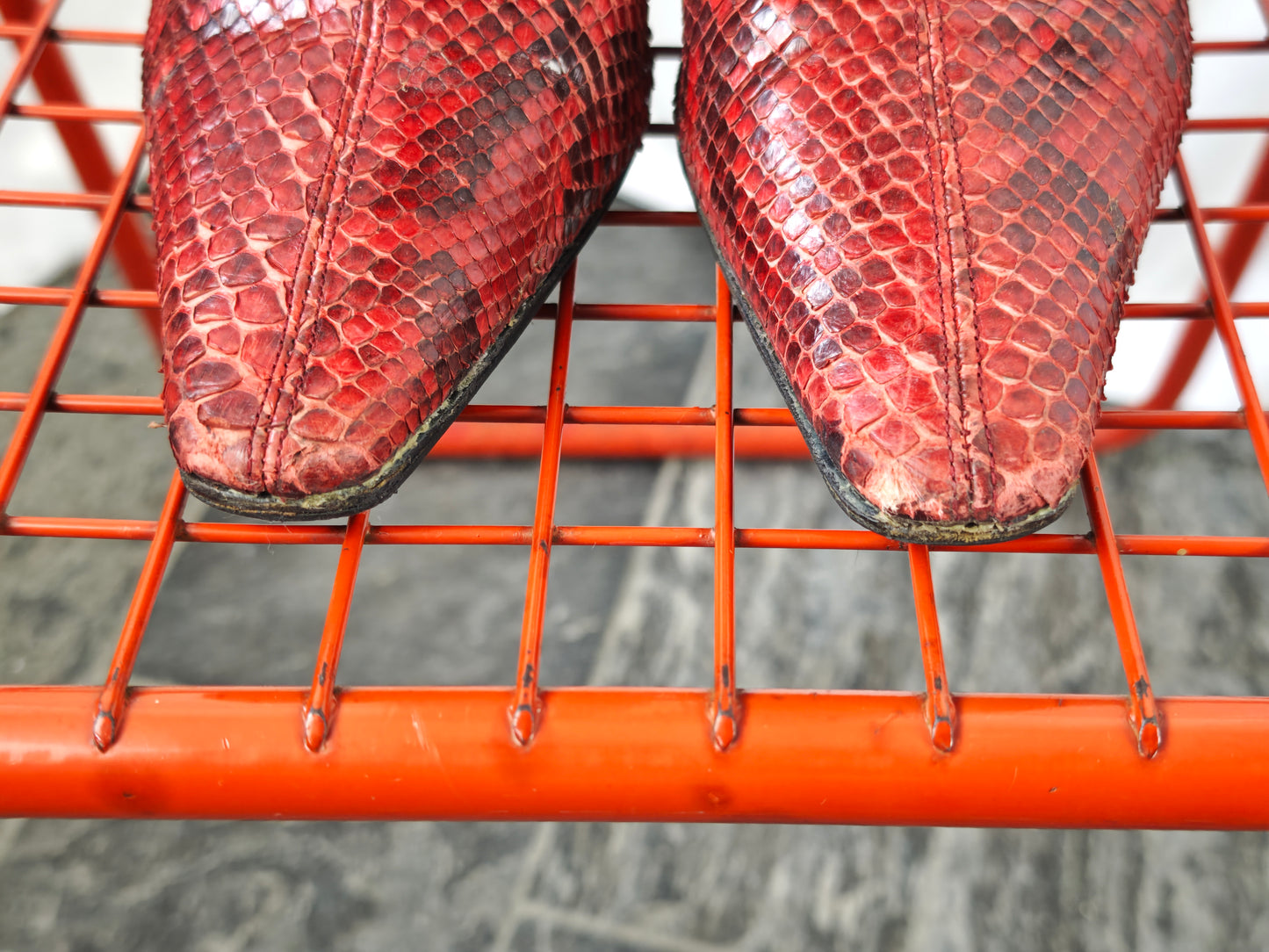 Red python boots - 38.5