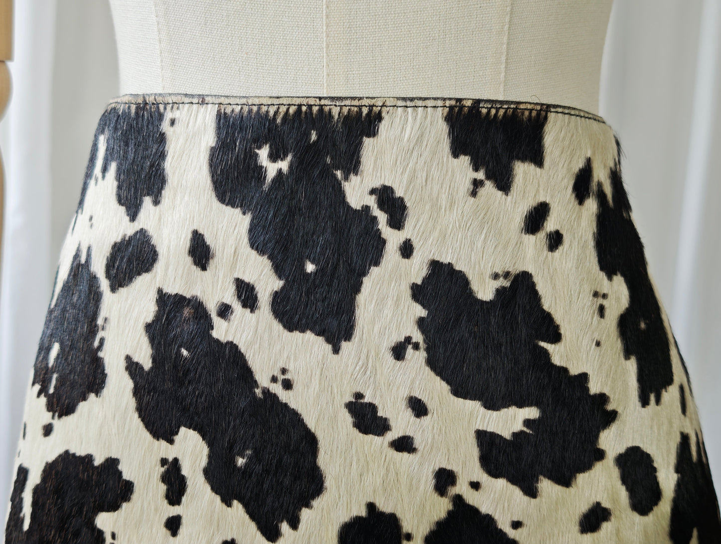 Cowhide mini skirt
