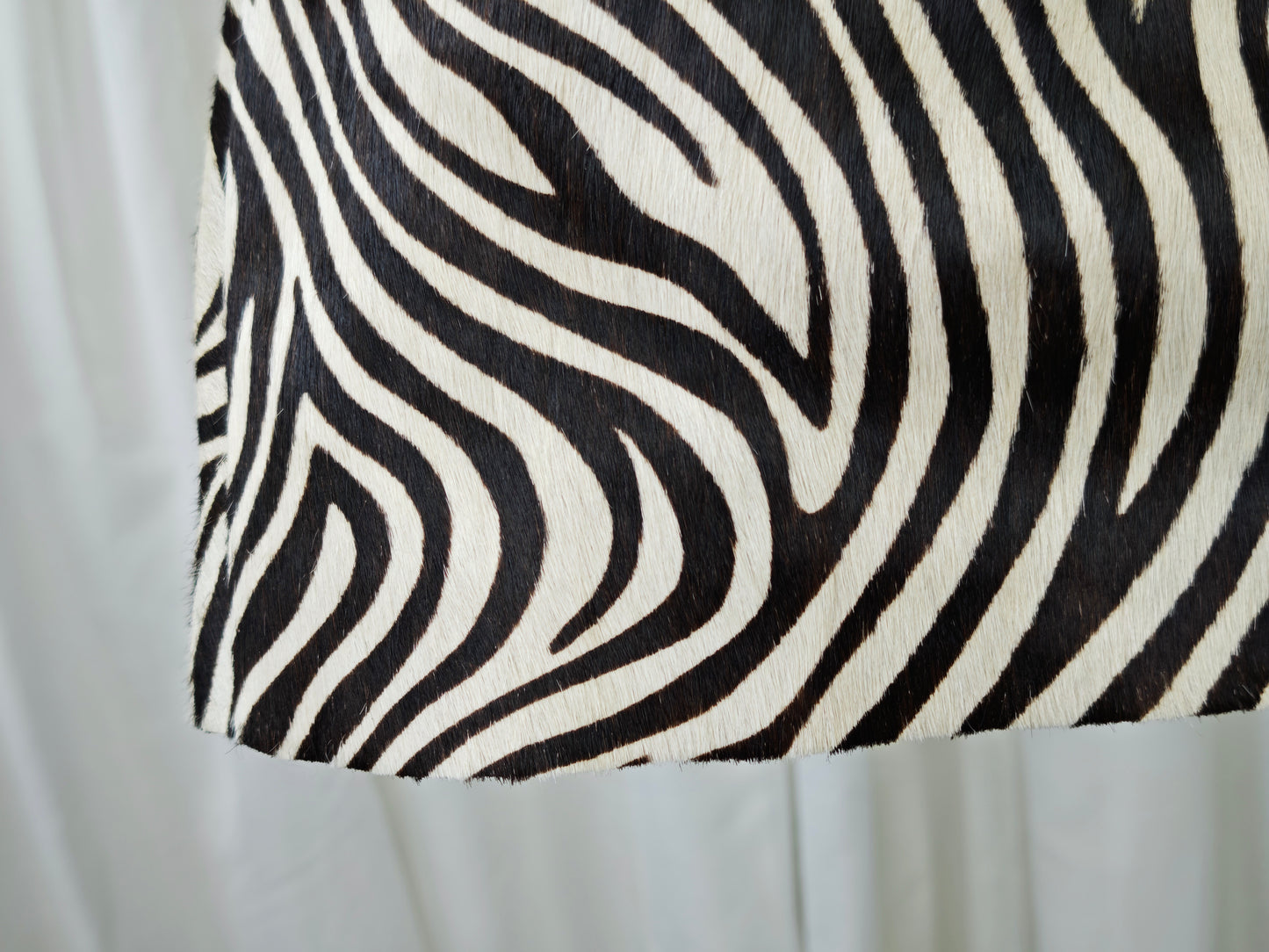 Zebra print pony hair skirt