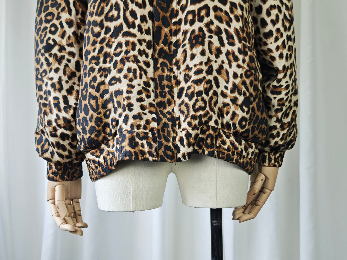 Silk leopard bomber jacket