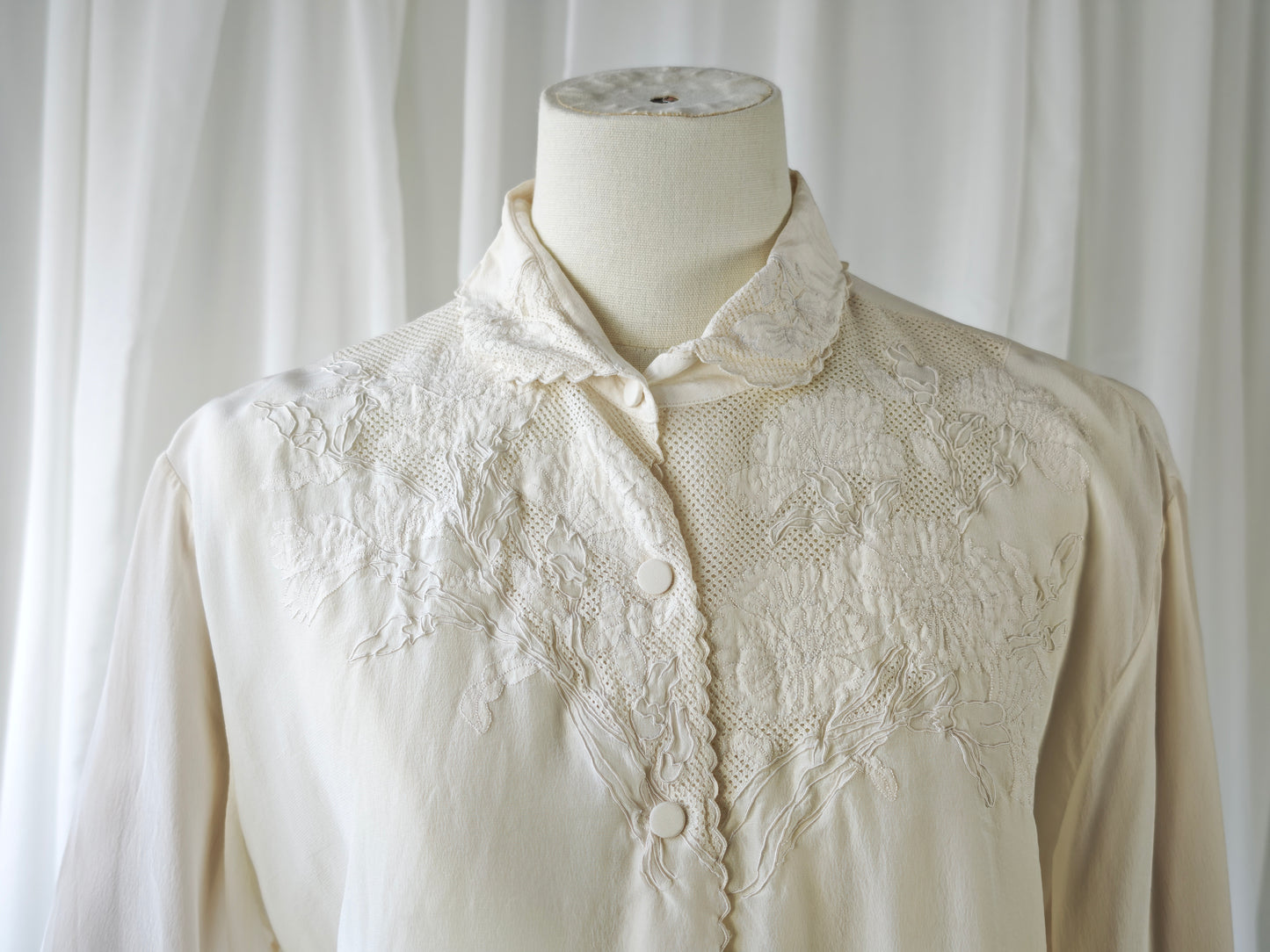1950s silk blouse - XL