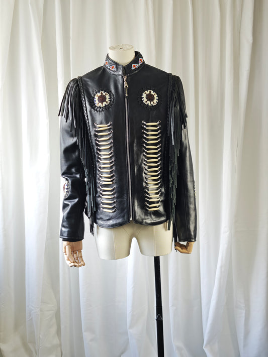 Native fringe jacket - S