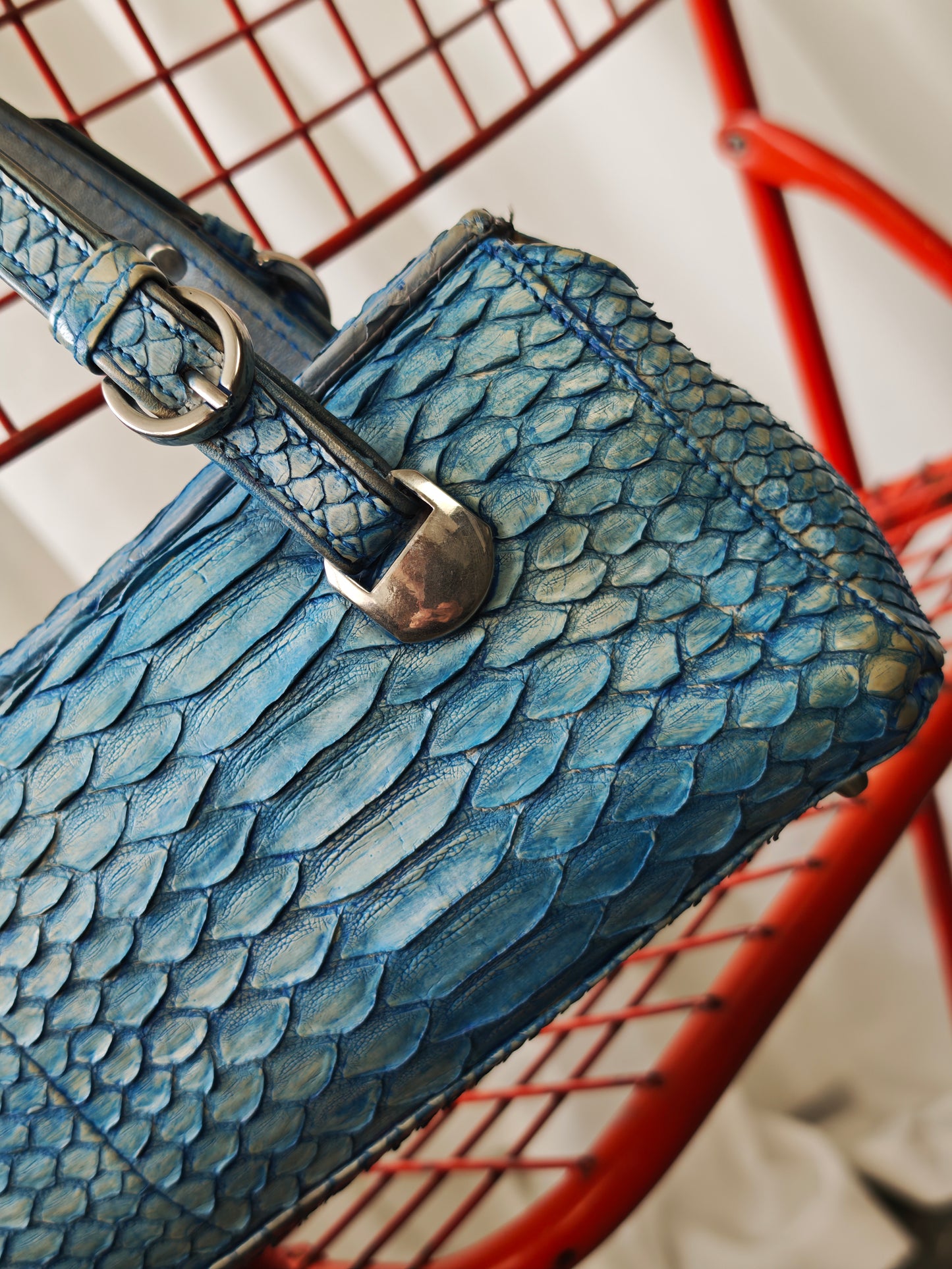 Genuine python leather bag