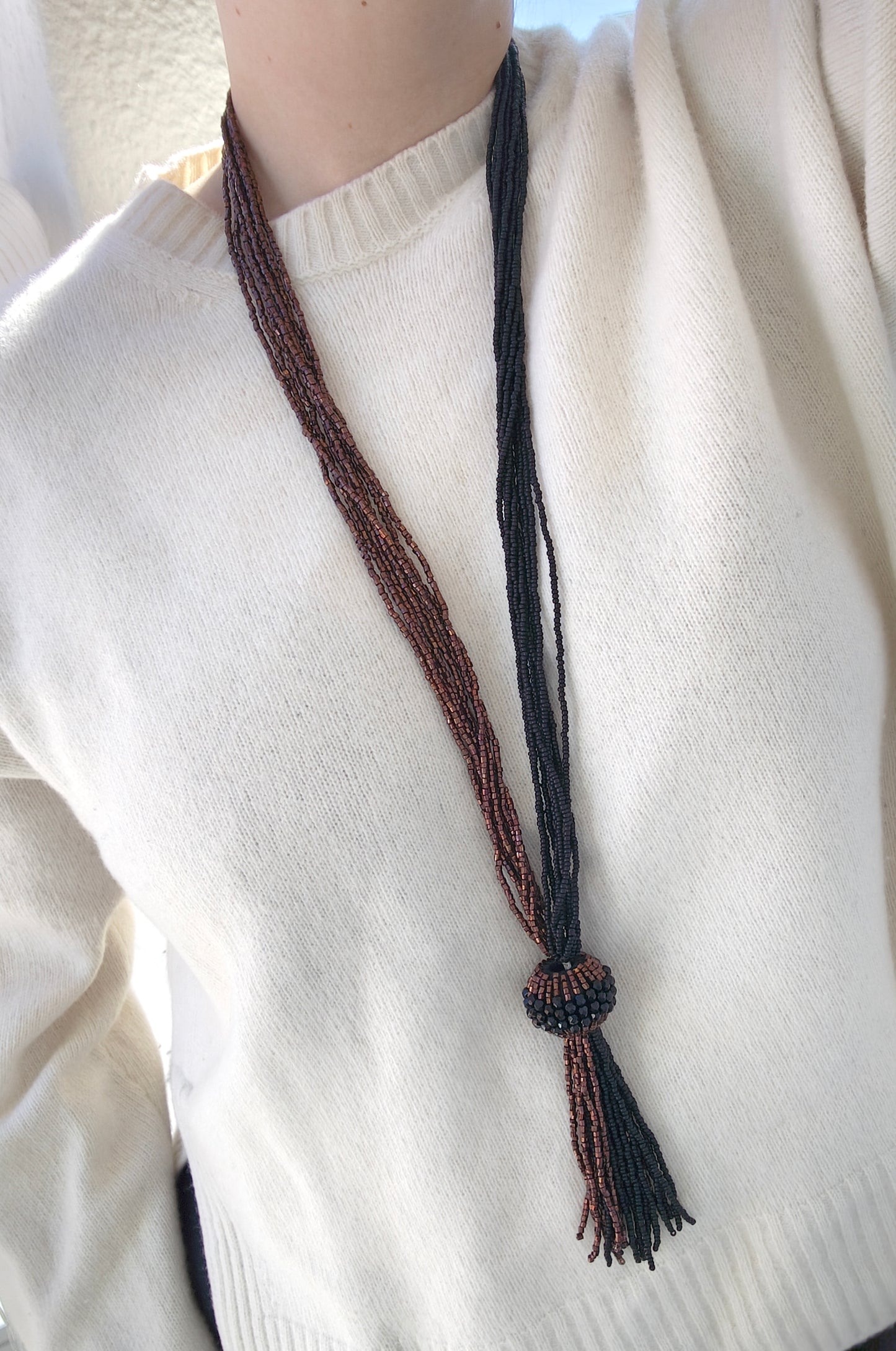Beaded tassel pendant