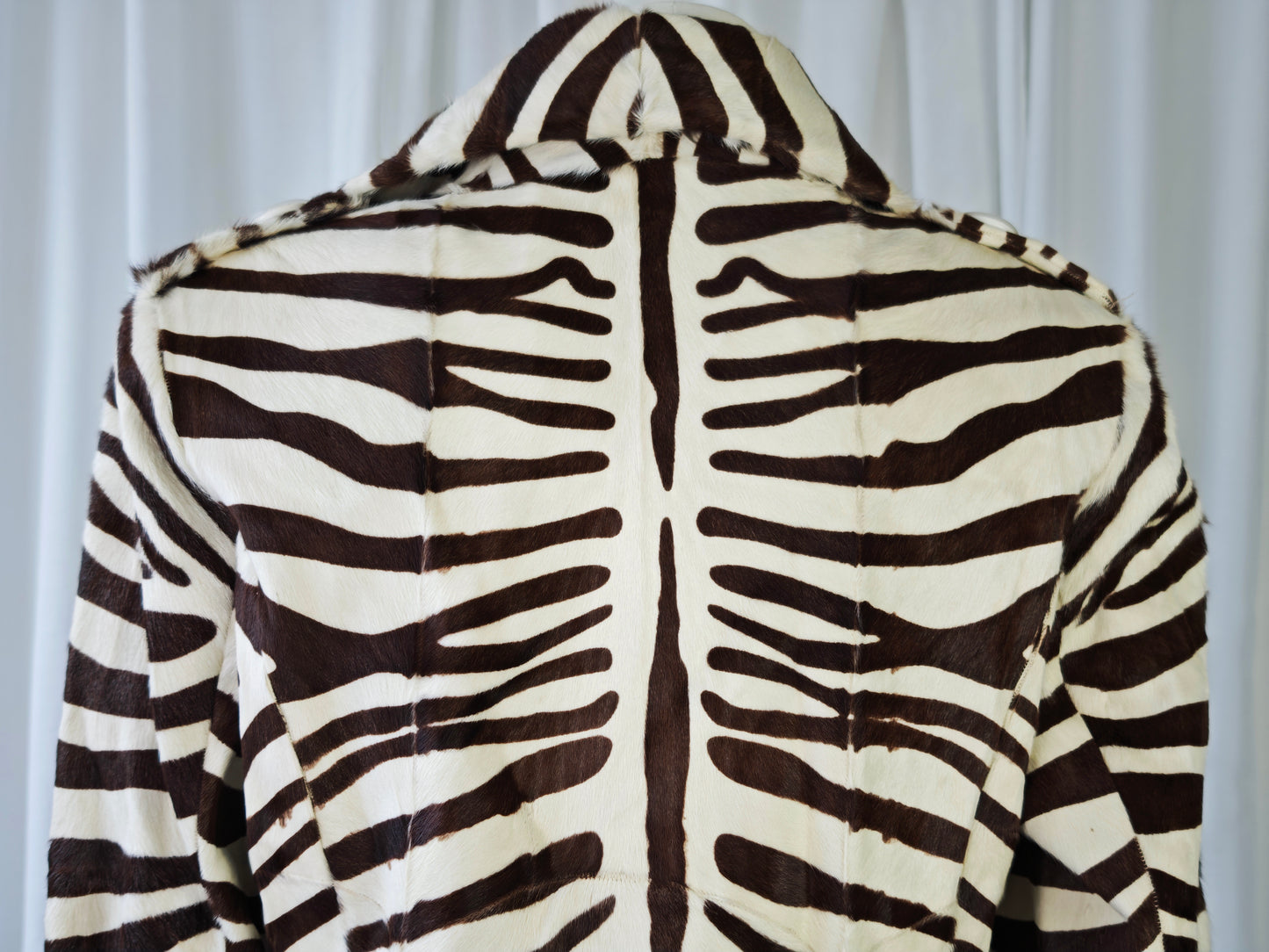 Zebra print pony coat