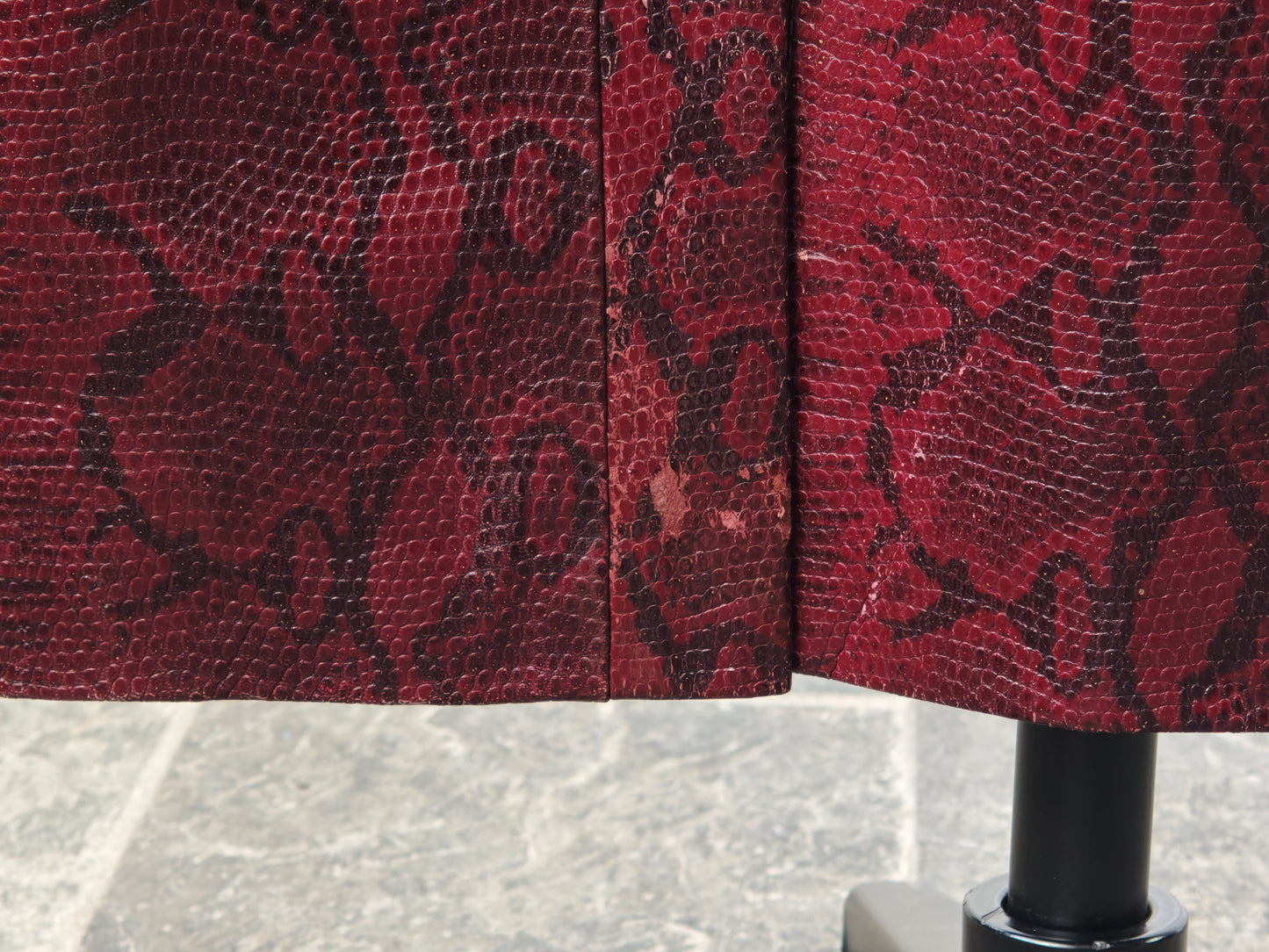 Burgundy snake trousers - M