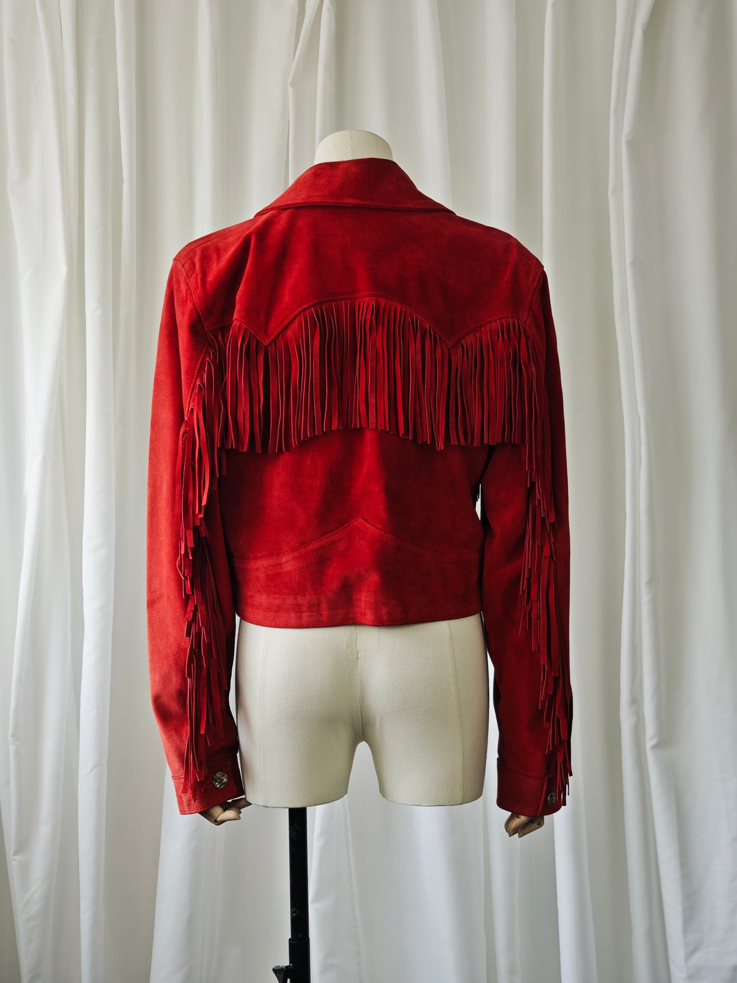 Red suède western jacket