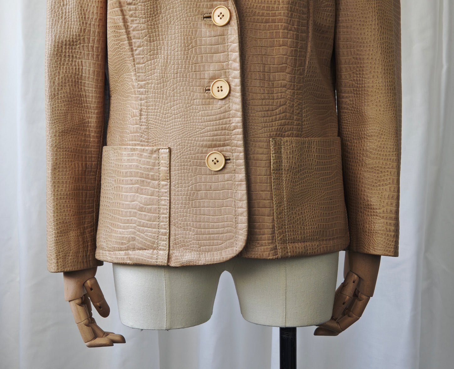 Tan leather crocodile jacket