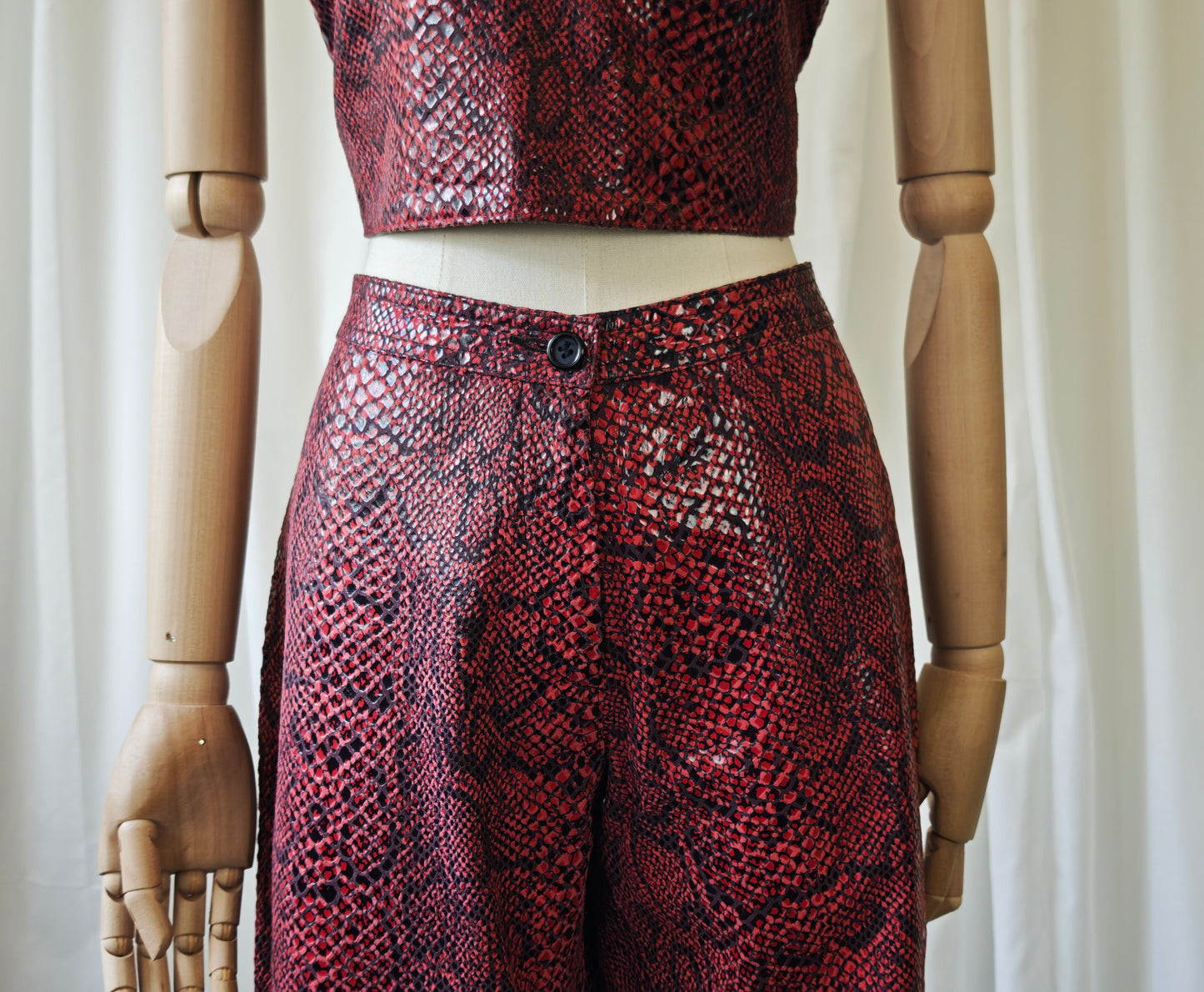 Leather snake print two piece