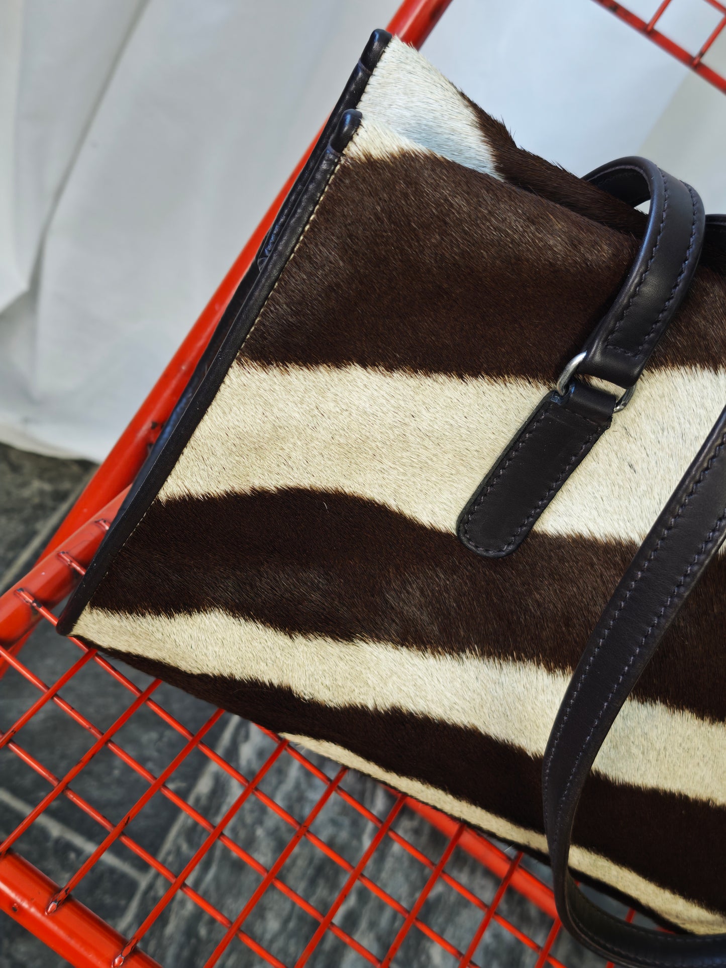 Genuine zebra hide bag