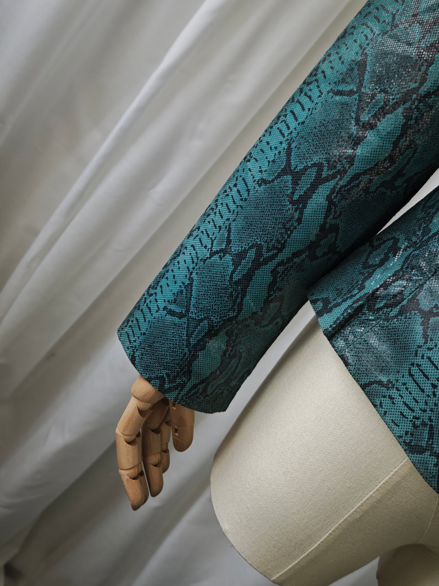 Leather snake print suit