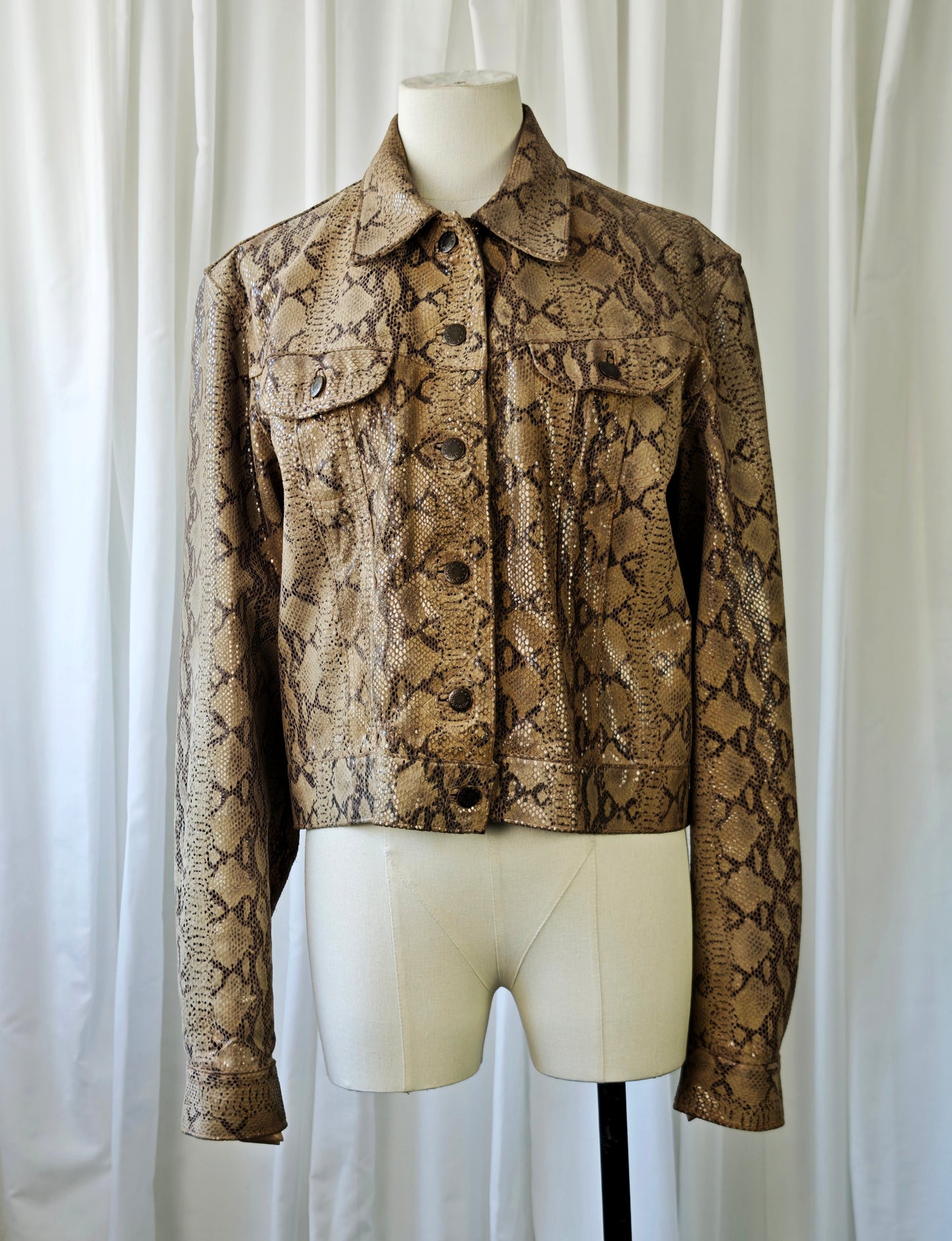 Leathe snake print jacket