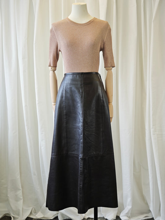 Brown leather skirt - M/L