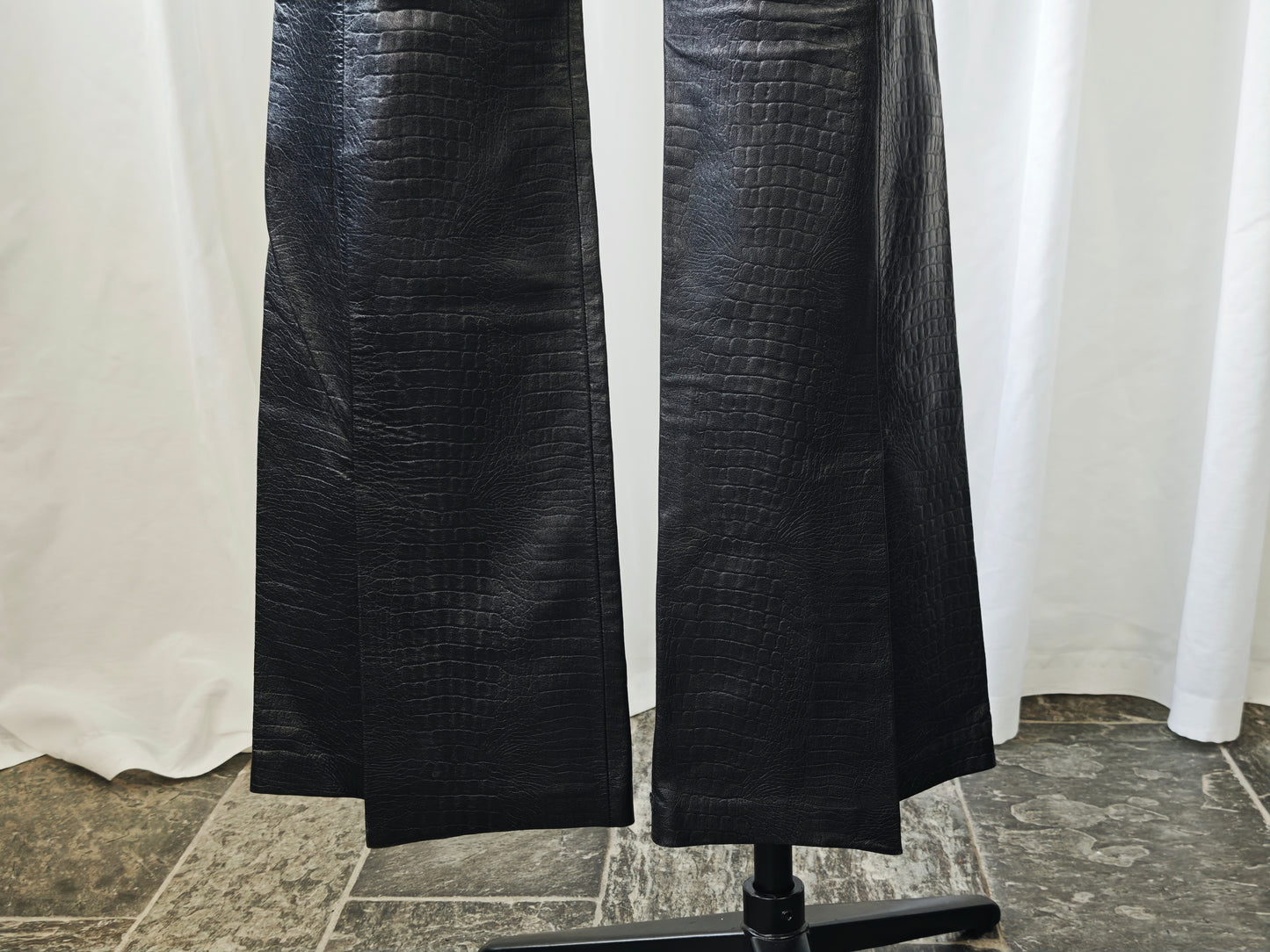 Kenzo leather croc trousers