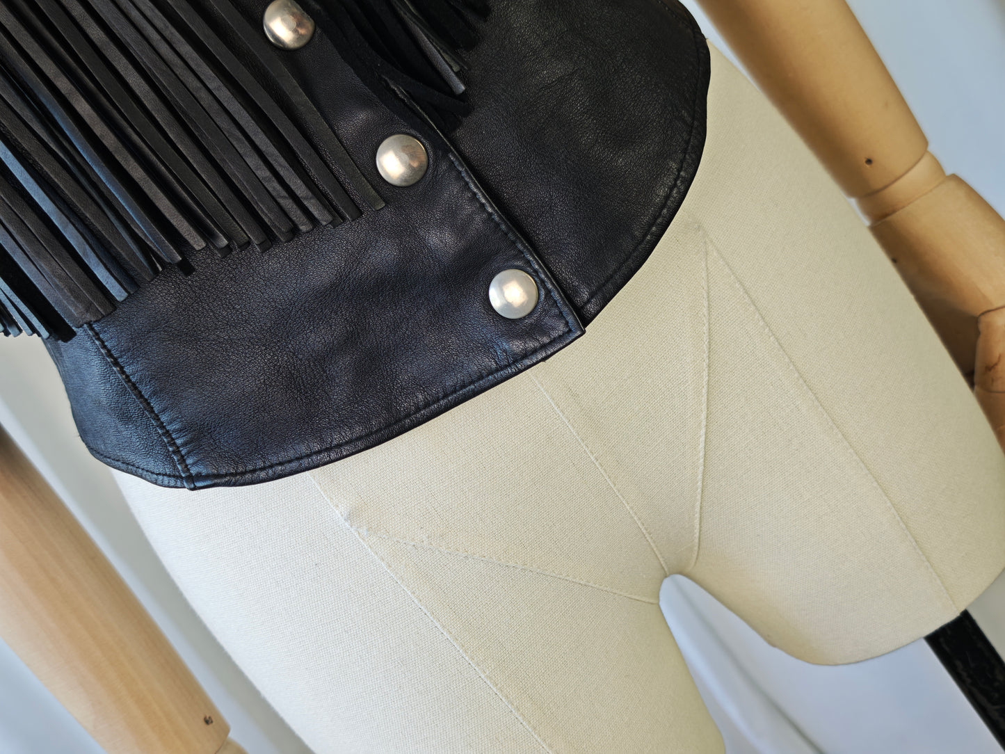 Leather fringe vest