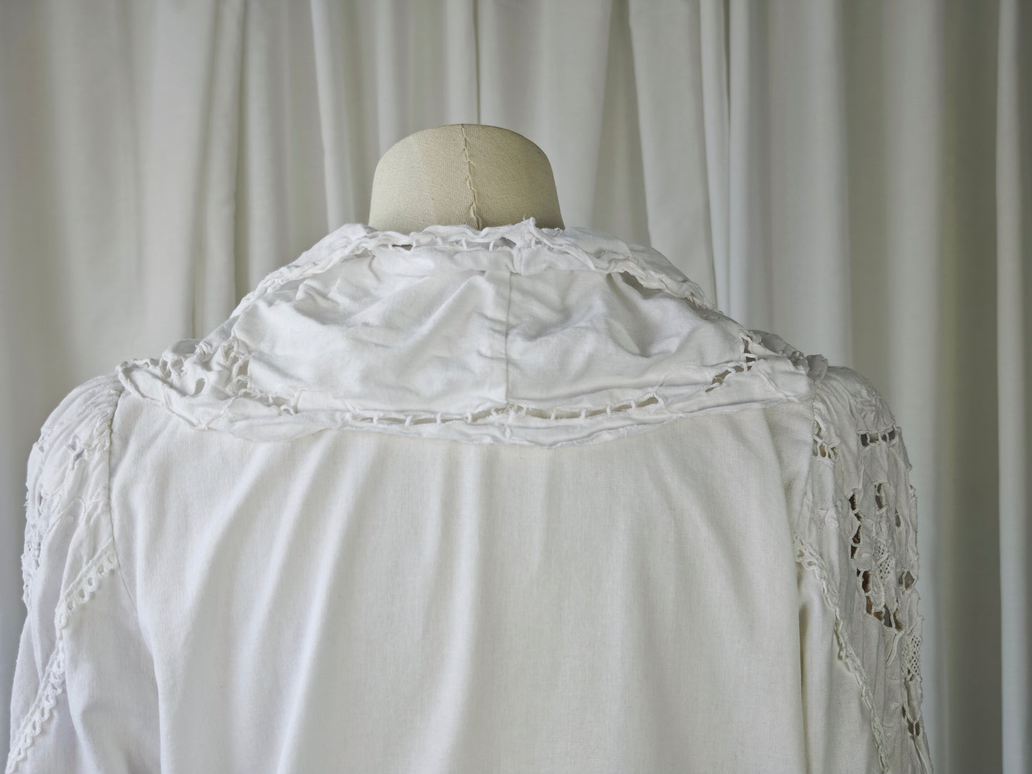 White cotton embroidery blouse