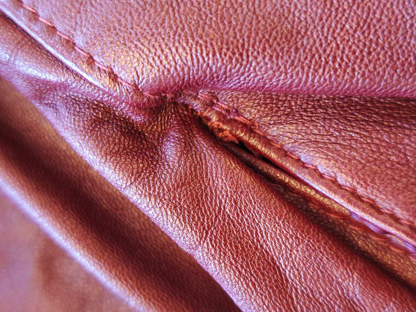 Burgundy leather bomberjack