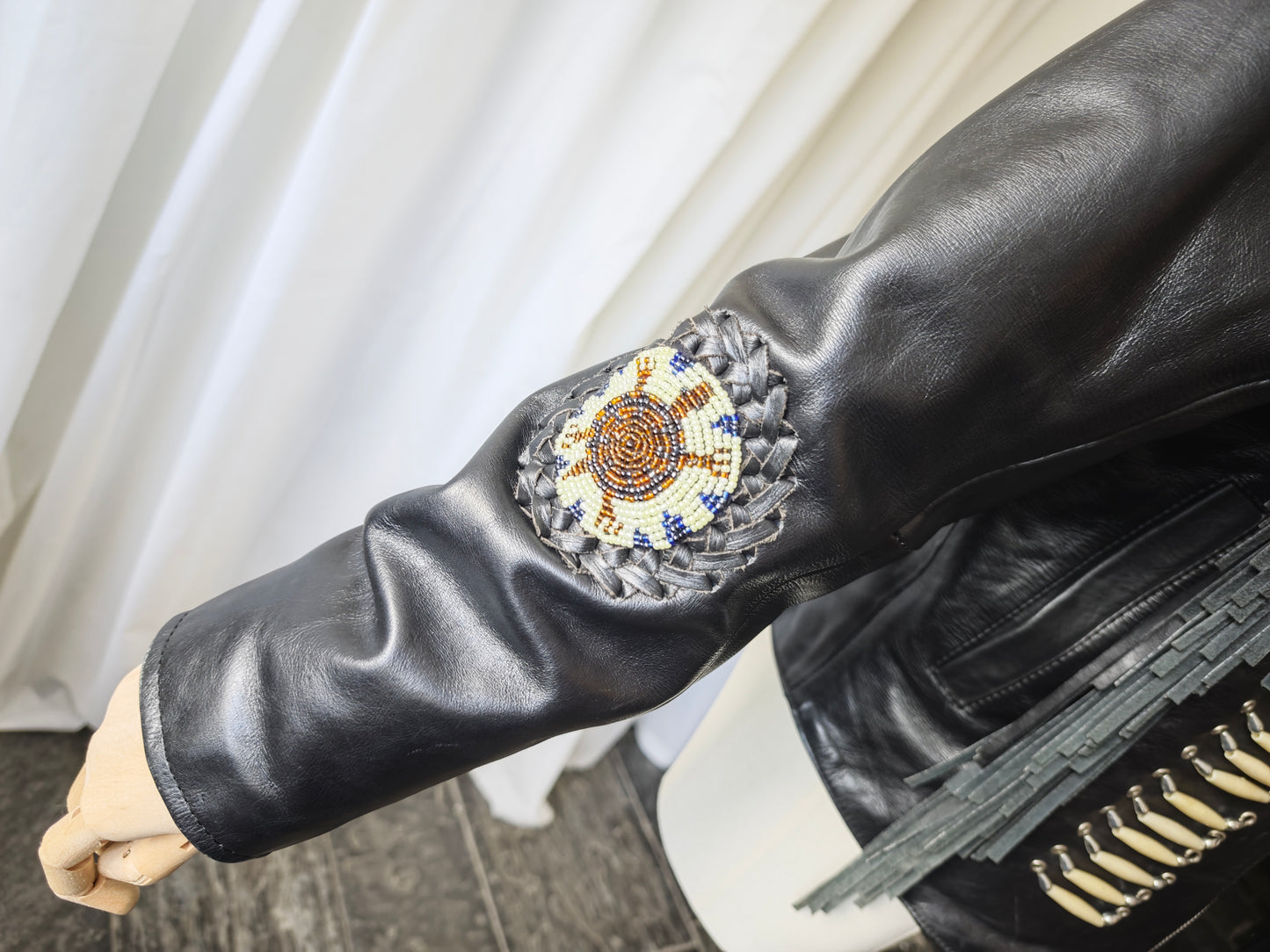 Native fringe jacket - S