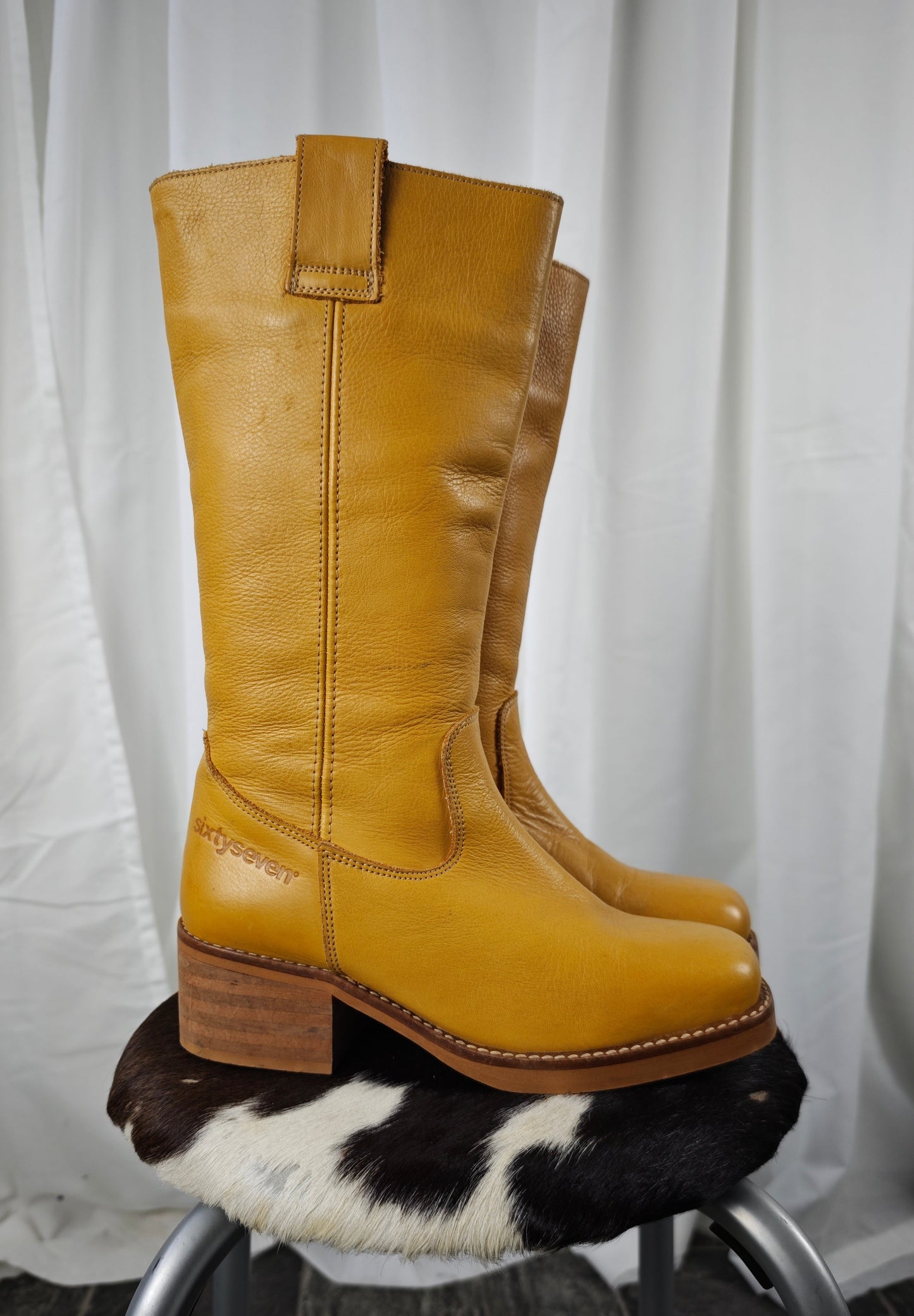 Mustard biker boots - 37
