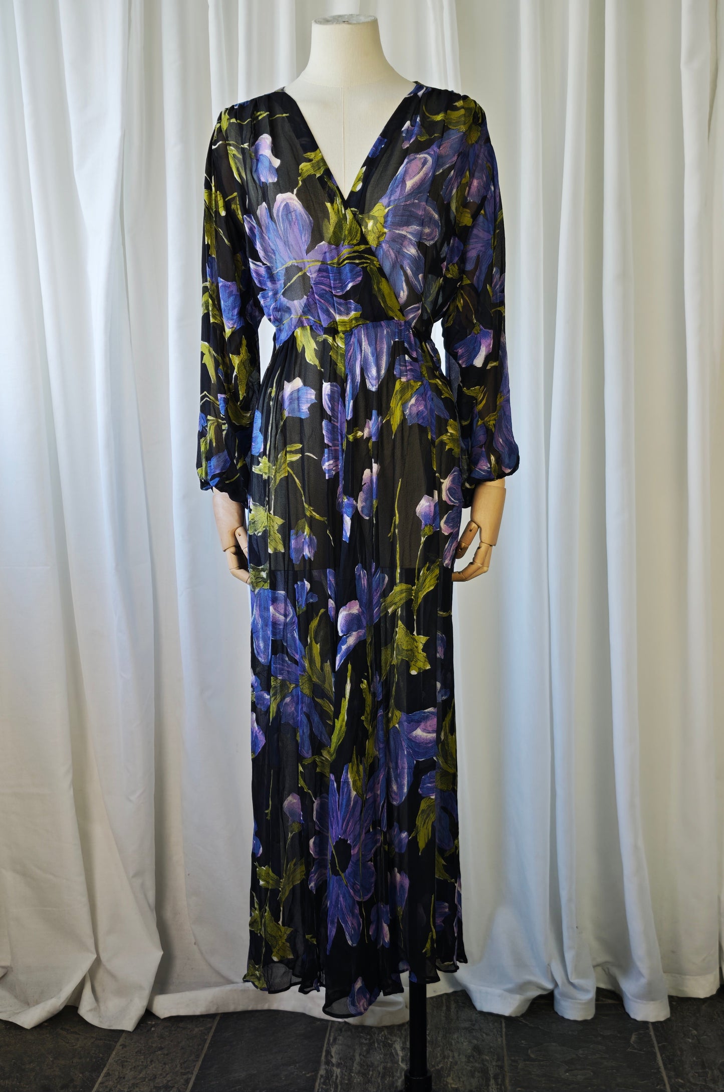 1970's silk chiffon dress