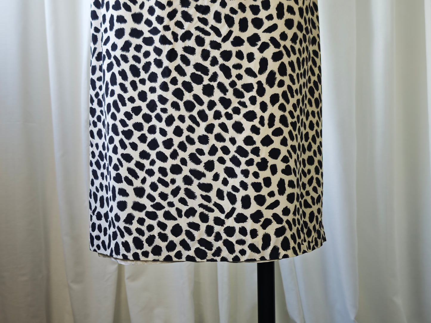 Silk dalmatian print midi skirt