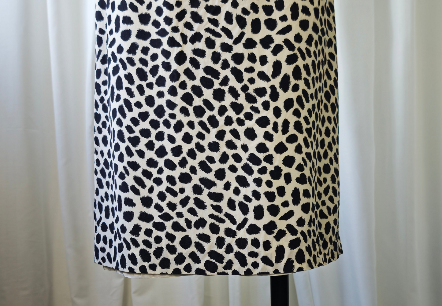 Silk dalmatian print midi skirt