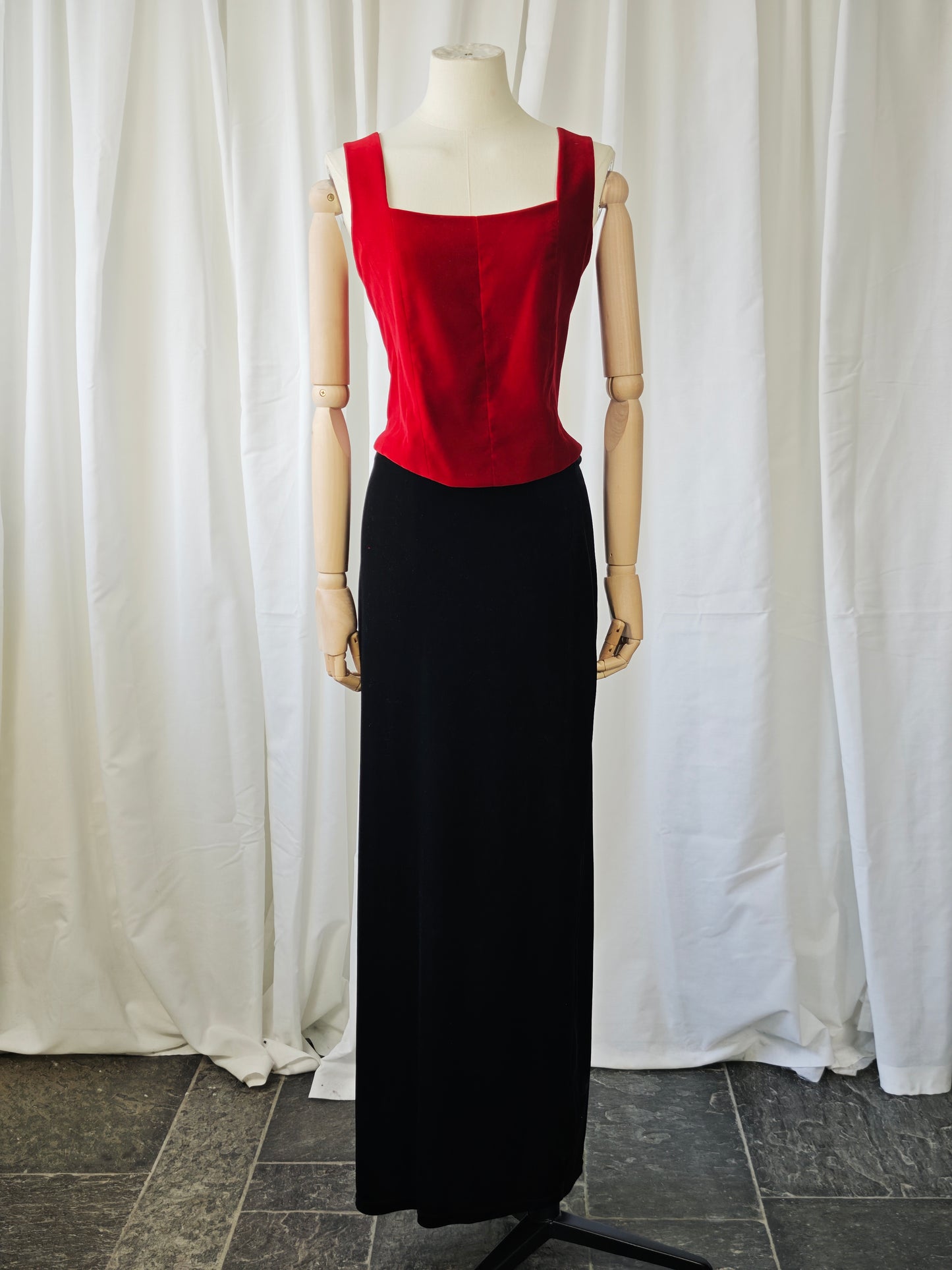 Red velvet bustier