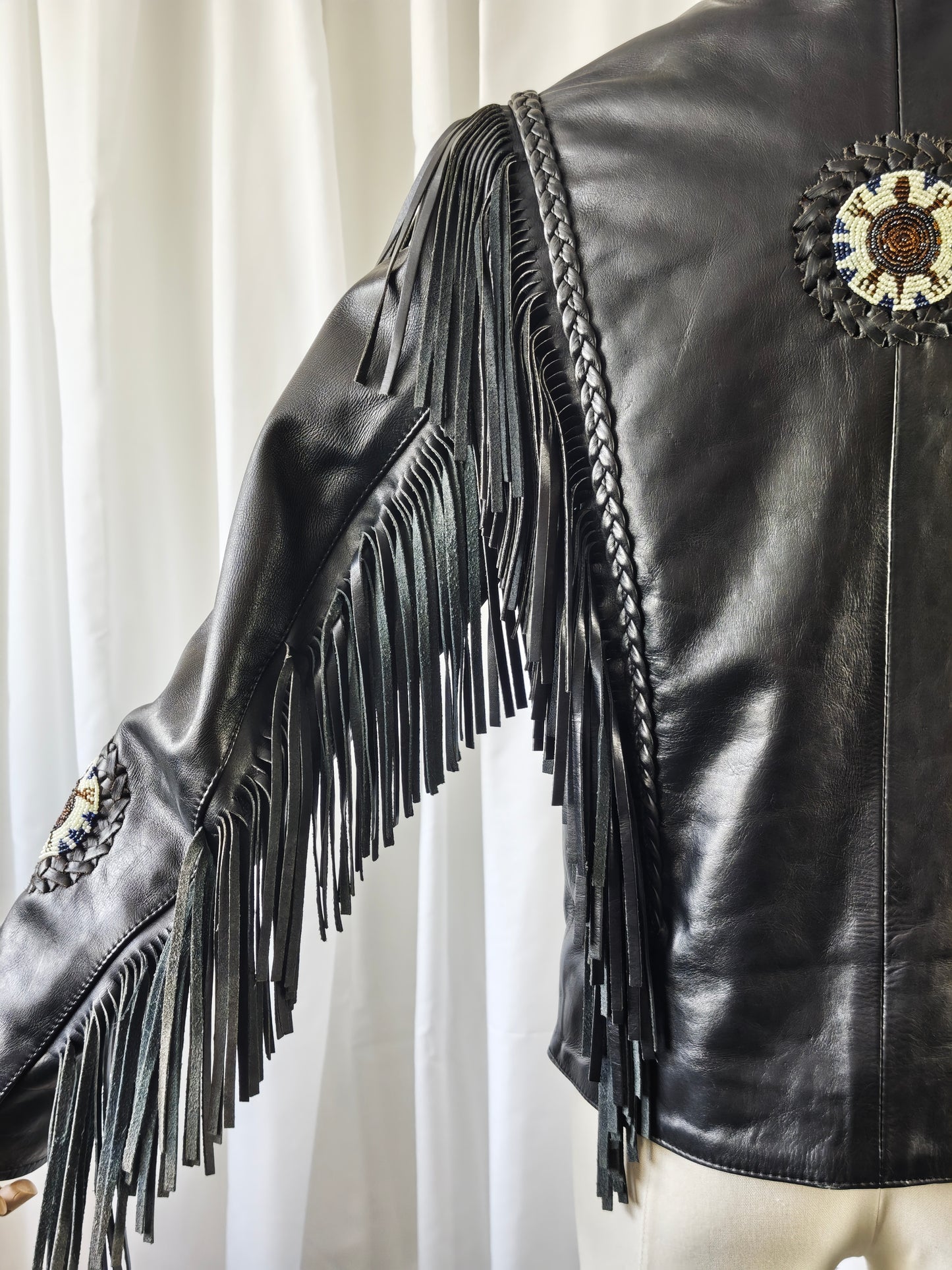 Native fringe jacket - S