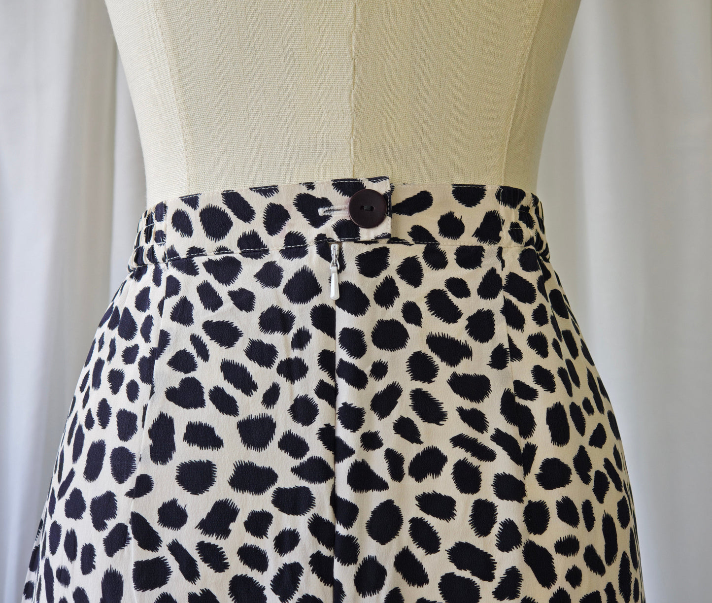 Silk dalmatian print midi skirt