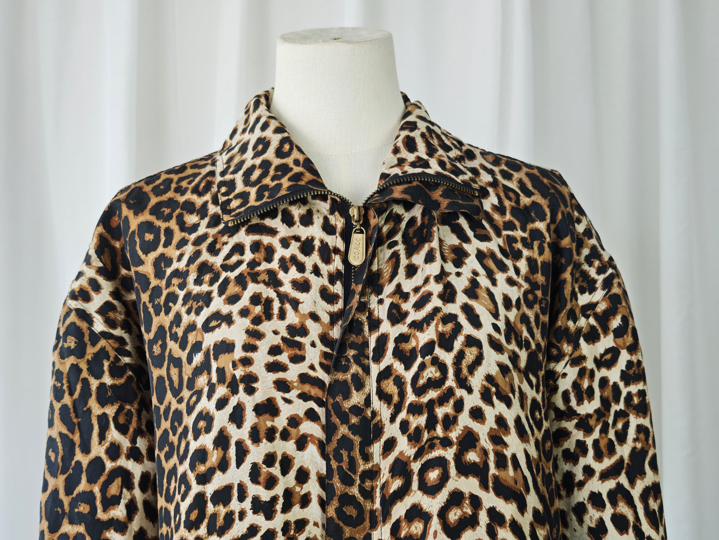 Silk leopard bomber jacket