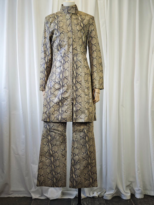 Leather snake print suit