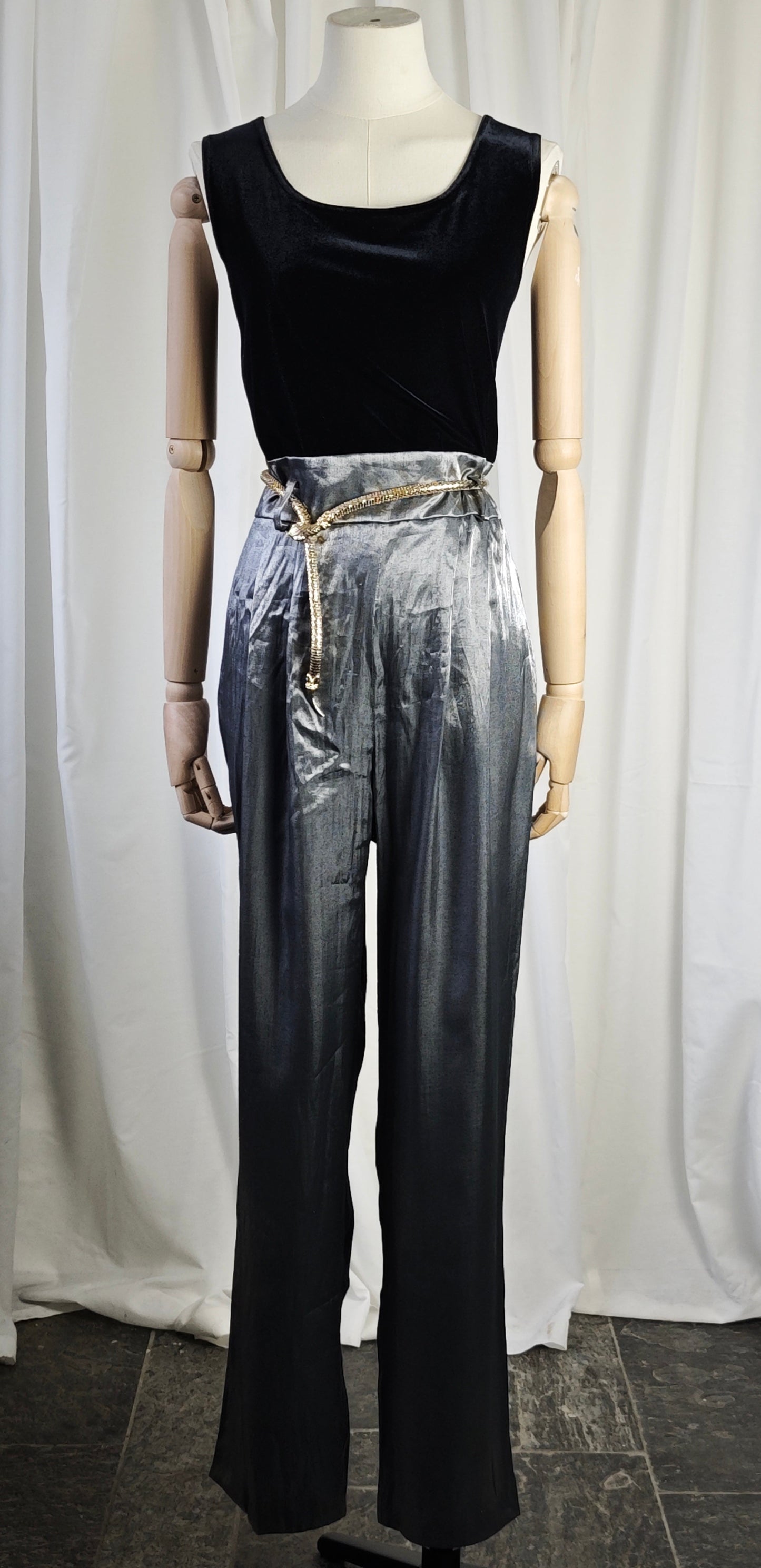 Velvet & satin jumpsuit - M/L (petite)