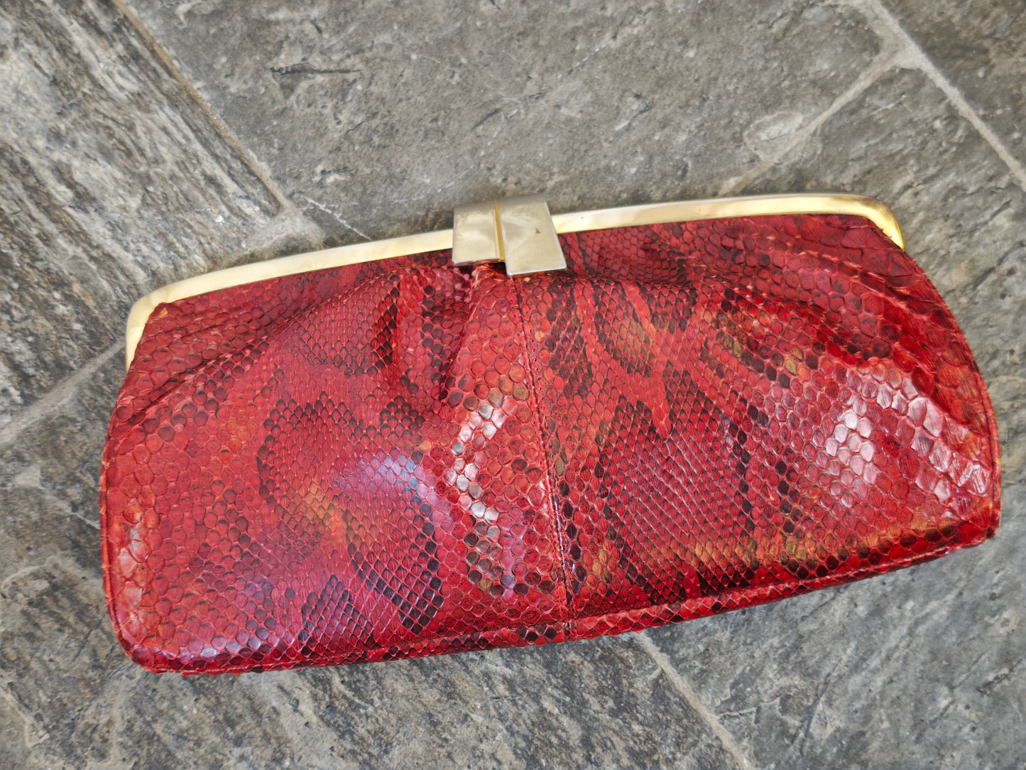 Burgundy snake clutch