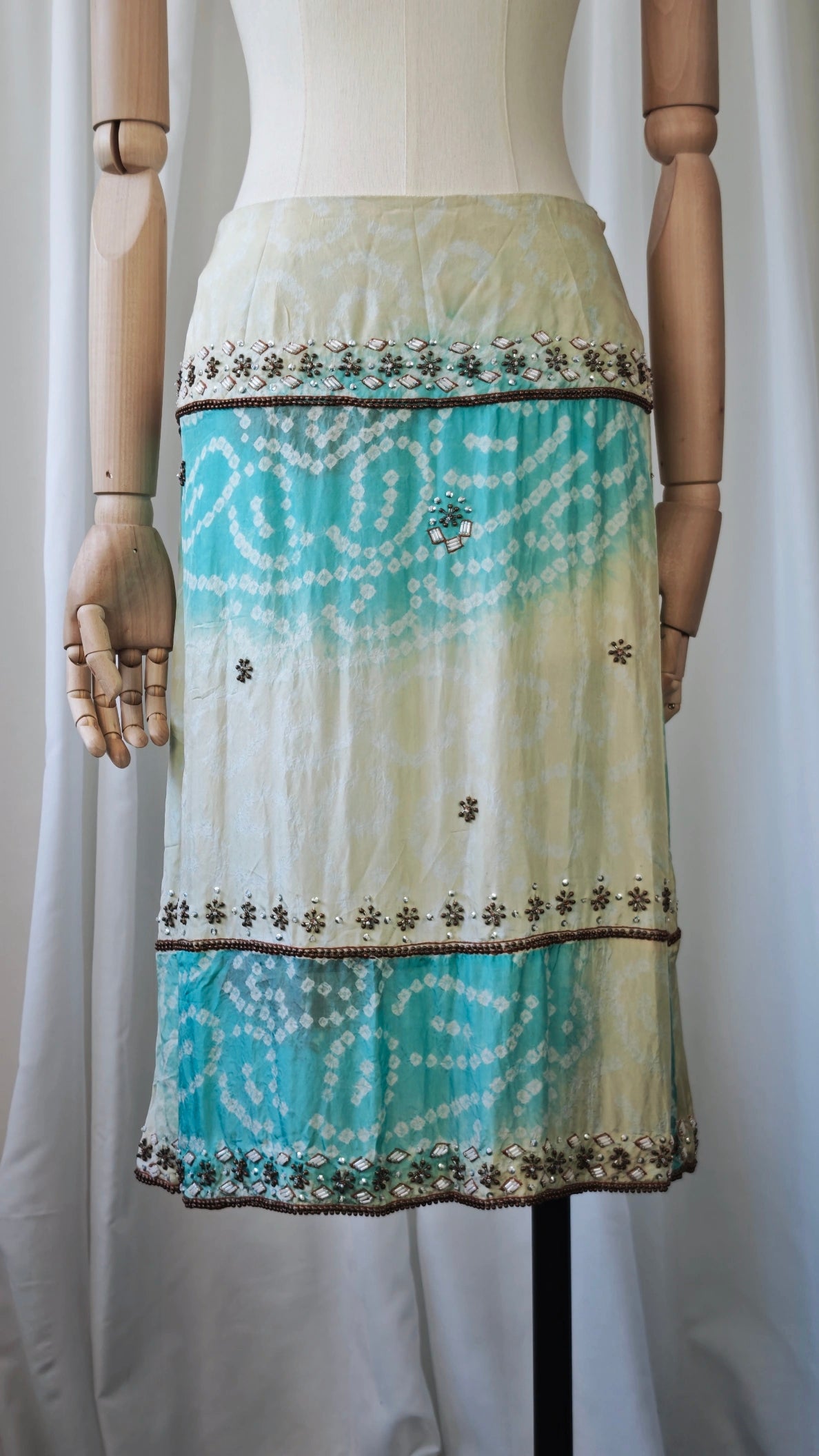 Silk beaded skirt