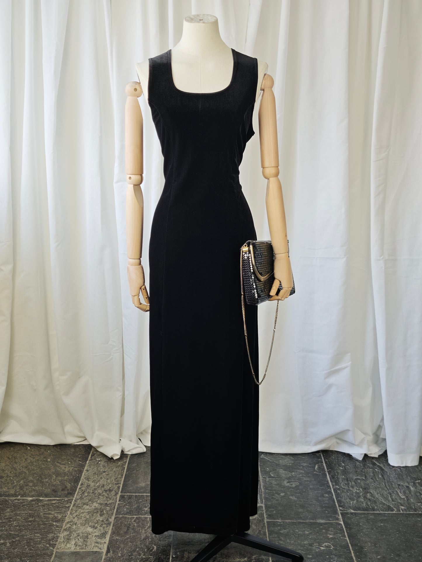 Velvet maxi dress - M