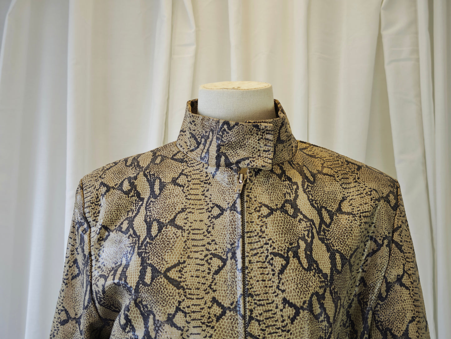 Leather snake print suit