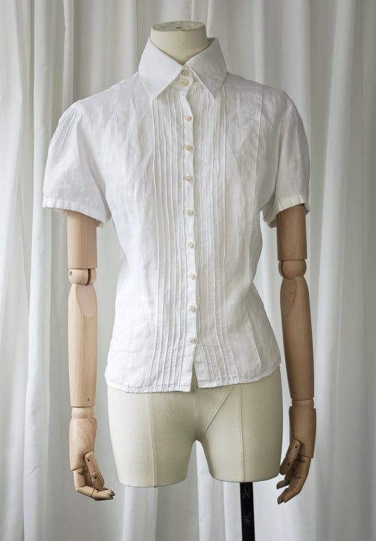 Linen baby doll blouse