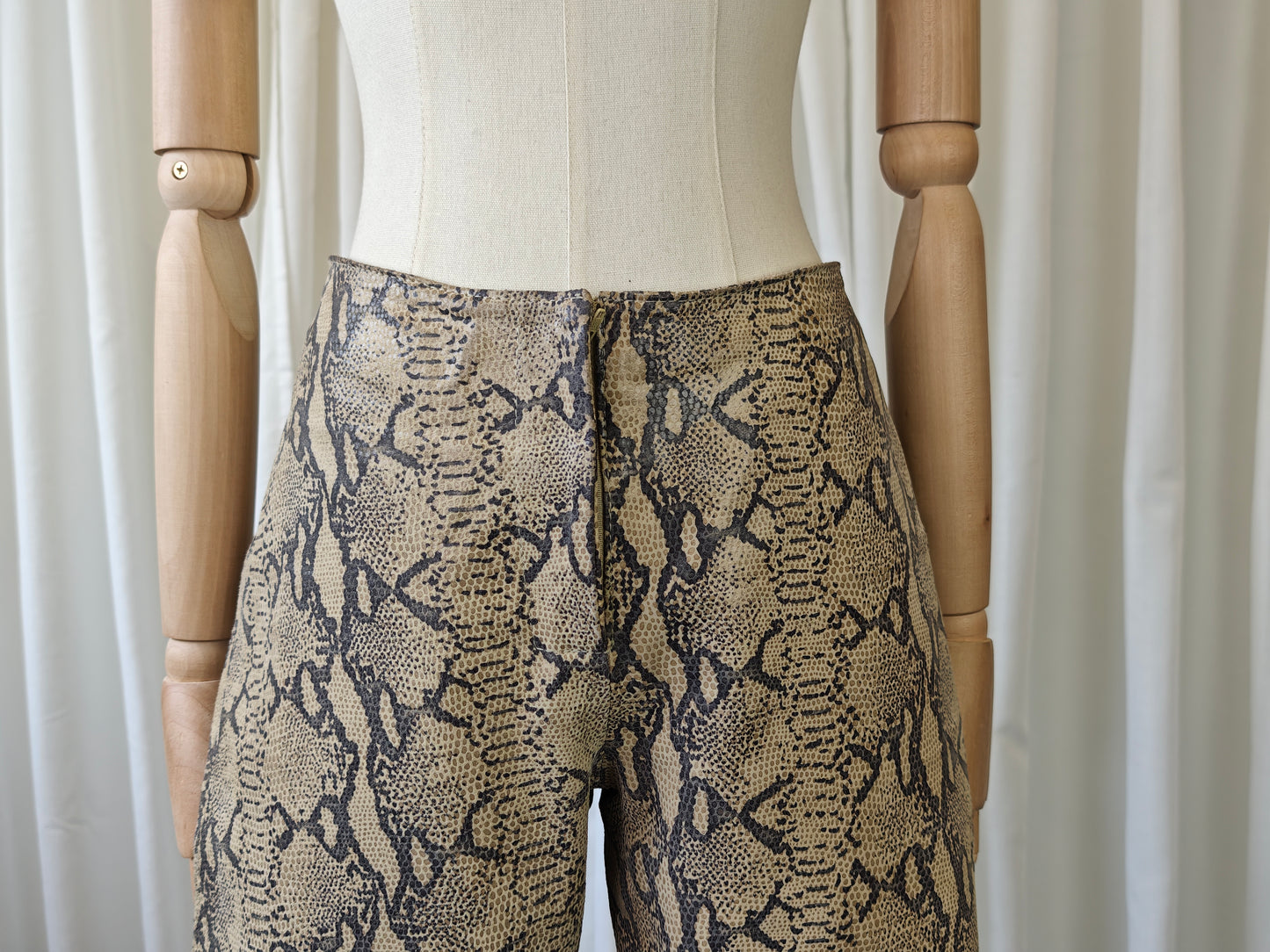 Leather snake print suit