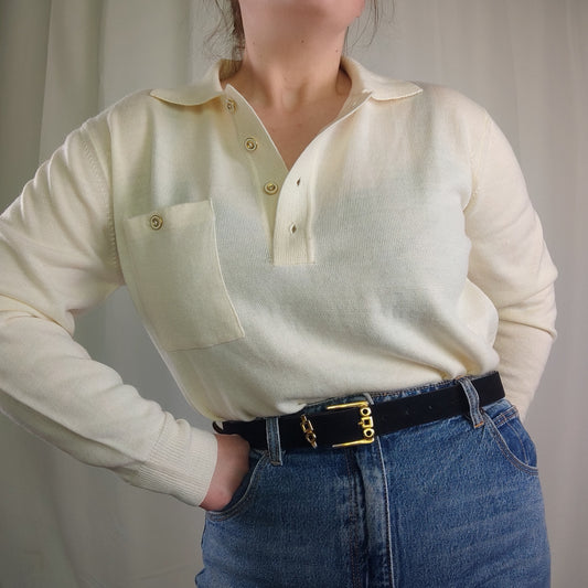 Merino polo sweater - L/XL