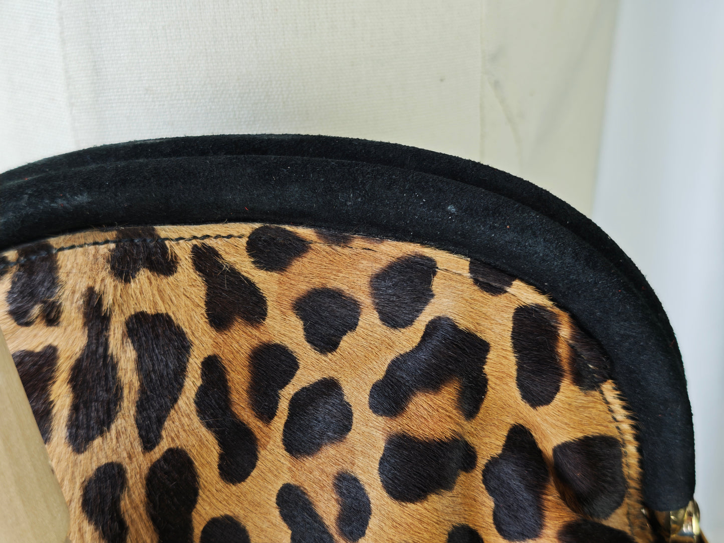 Leopard pony hair clutch