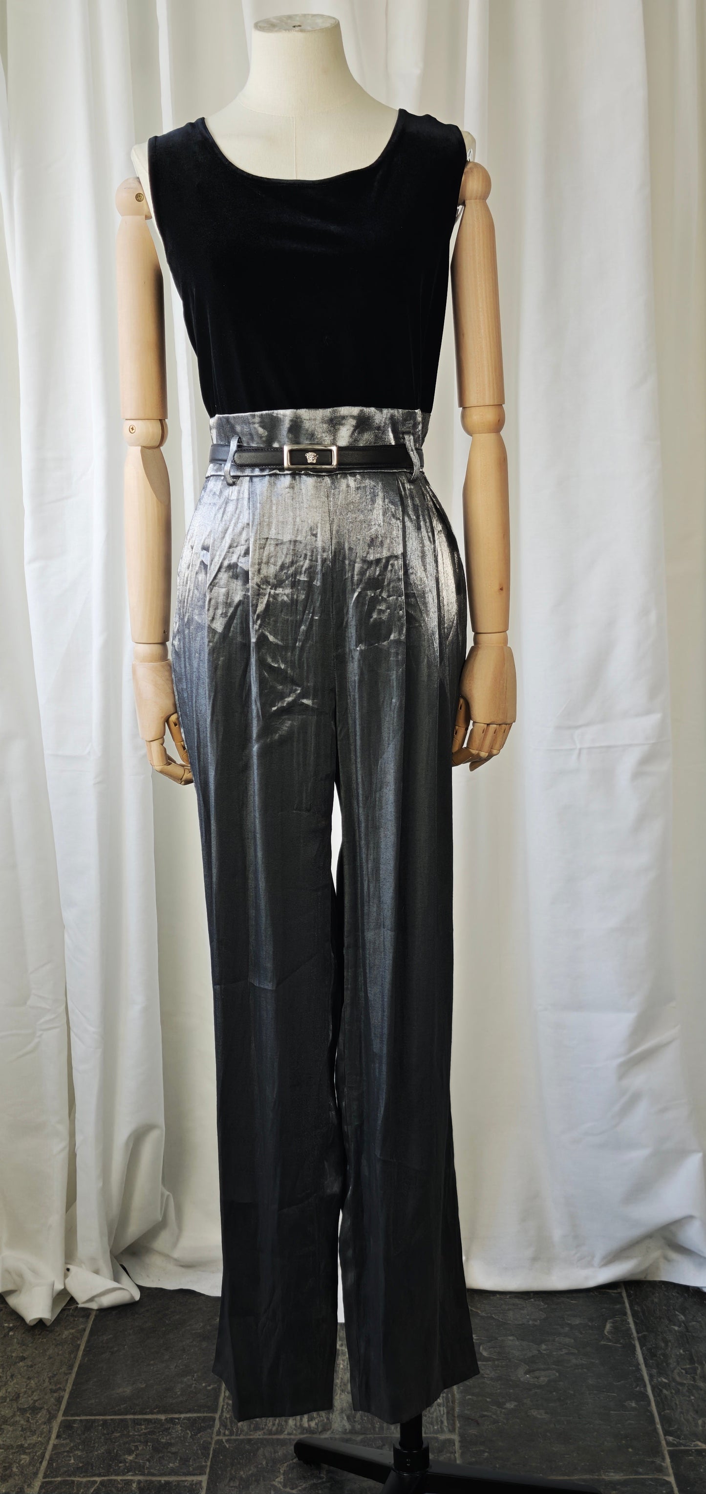 Velvet & satin jumpsuit - M/L (petite)