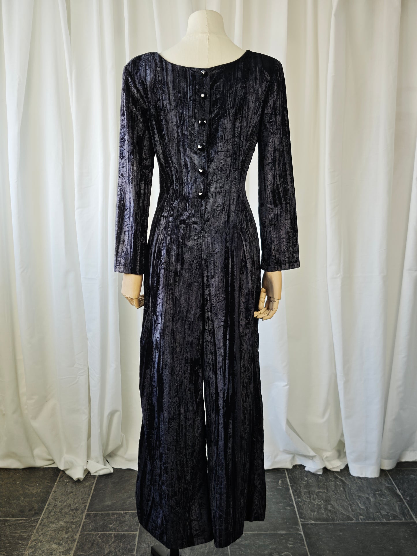 1970's velvet jumpsuit - 34/36 (petit)