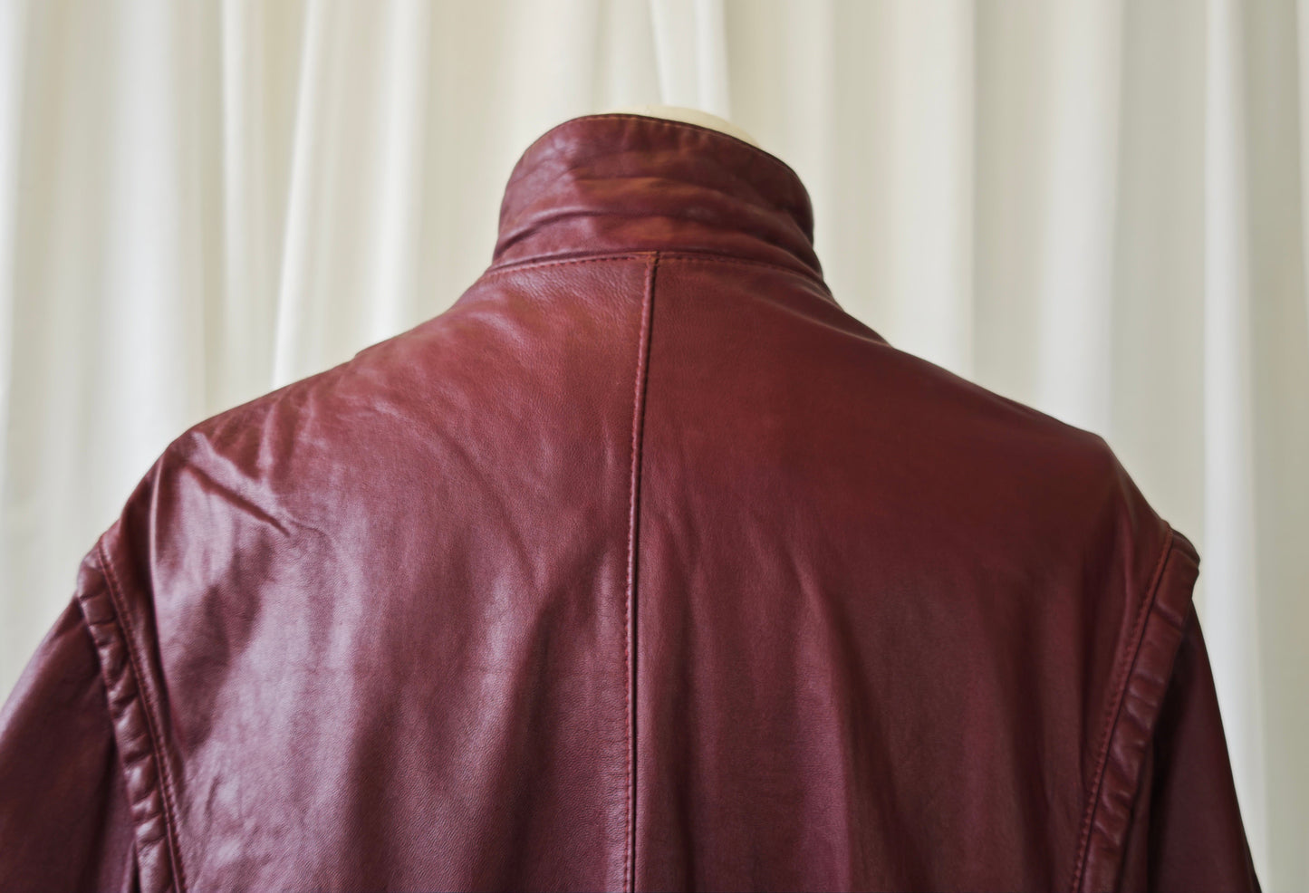 Burgundy leather bomberjack